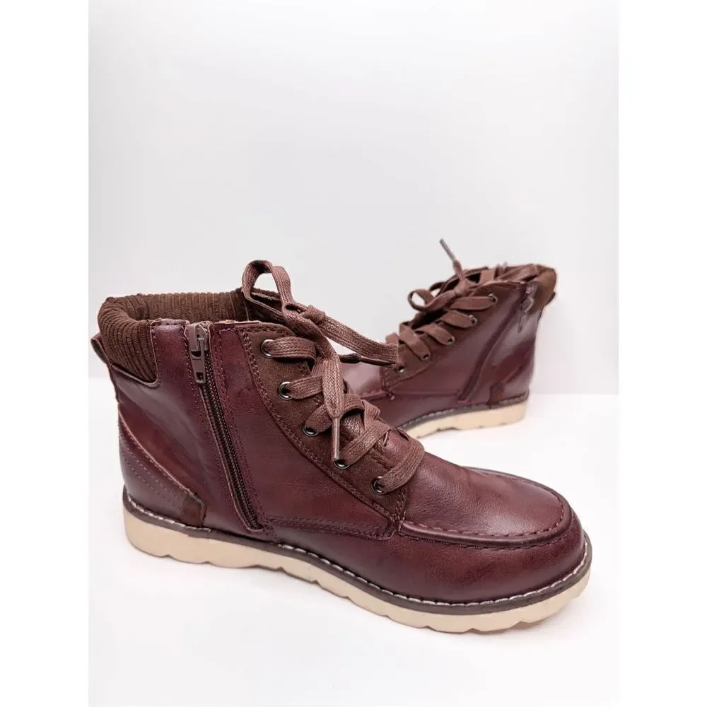 Steve Madden Youth Boots Boy B-Everett‎ Size 5 Brown Lace Up Shoes
